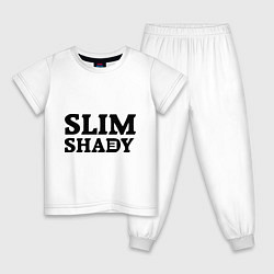 Пижама хлопковая детская Slim Shady: Big E, цвет: белый