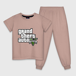 Пижама хлопковая детская GTA Five, цвет: пыльно-розовый