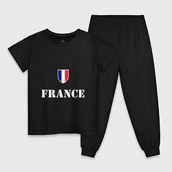 Пижама хлопковая детская France, цвет: черный
