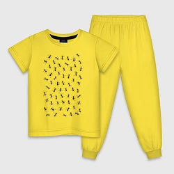 Пижама хлопковая детская Армия мурашей, цвет: желтый