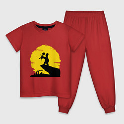 Пижама хлопковая детская Homer & Bart, цвет: красный