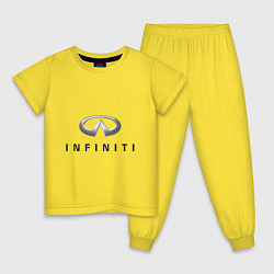 Пижама хлопковая детская Logo Infiniti, цвет: желтый