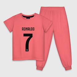 Пижама хлопковая детская RONALDO 7, цвет: коралловый