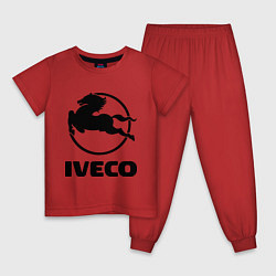 Пижама хлопковая детская Iveco, цвет: красный