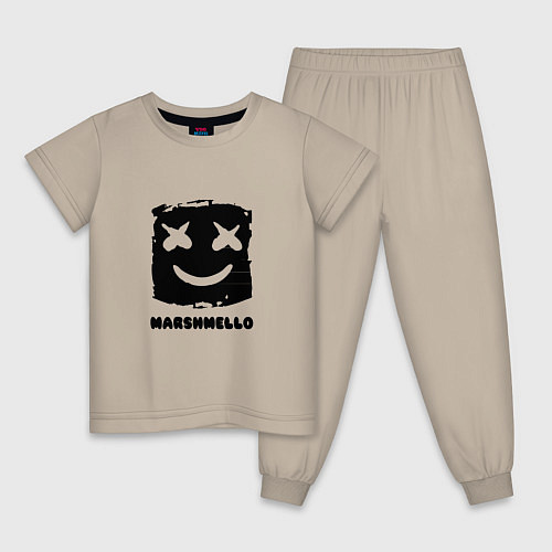 Детская пижама Marshmello: Cube / Миндальный – фото 1