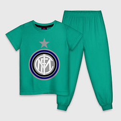 Пижама хлопковая детская Inter FC, цвет: зеленый