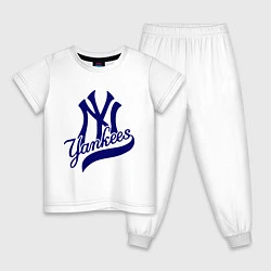 Пижама хлопковая детская NY - Yankees, цвет: белый