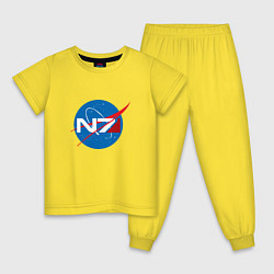 Пижама хлопковая детская NASA N7, цвет: желтый