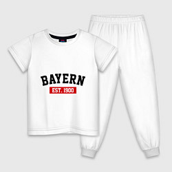 Пижама хлопковая детская FC Bayern Est. 1900, цвет: белый