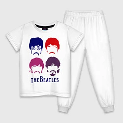 Пижама хлопковая детская The Beatles faces, цвет: белый