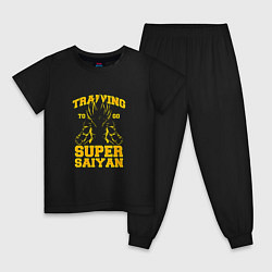 Пижама хлопковая детская Super Saiyan Training, цвет: черный