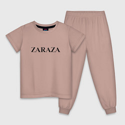 Пижама хлопковая детская Zaraza, цвет: пыльно-розовый