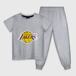 Пижама хлопковая детская LA Lakers, цвет: меланж