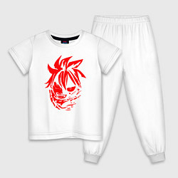 Пижама хлопковая детская Son of Flame Dragon, цвет: белый