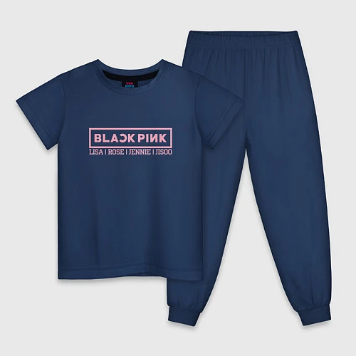Детская пижама Black Pink: Girls / Тёмно-синий – фото 1