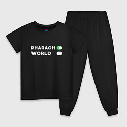 Пижама хлопковая детская Pharaon On, World Off, цвет: черный
