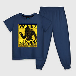 Пижама хлопковая детская Warning: Predator, цвет: тёмно-синий