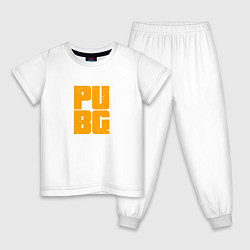 Пижама хлопковая детская PUBG Only, цвет: белый