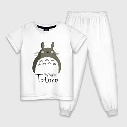 Пижама хлопковая детская Соседский Тоторо, цвет: белый