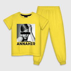 Пижама хлопковая детская Rihanna, цвет: желтый