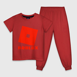 Пижама хлопковая детская Roblox Logo, цвет: красный