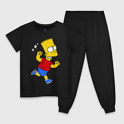 Пижама хлопковая детская Барт: бой без правил, цвет: черный