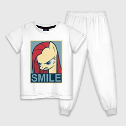 Пижама хлопковая детская MLP: Smile, цвет: белый
