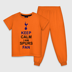 Пижама хлопковая детская Keep Calm & Spurs fan, цвет: оранжевый
