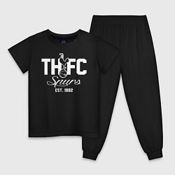 Пижама хлопковая детская THFC Est 1882, цвет: черный