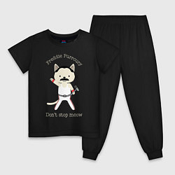 Пижама хлопковая детская Фредди Киса, цвет: черный