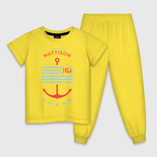 Детская пижама MATTISON яхт-клуб / Желтый – фото 1