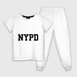 Пижама хлопковая детская NYPD цвета белый — фото 1