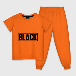 Пижама хлопковая детская BLACK цвета оранжевый — фото 1