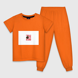 Пижама хлопковая детская Пожелай мне удачи в бою, цвет: оранжевый