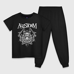 Пижама хлопковая детская Alestorm: Pirate Bay, цвет: черный