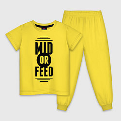 Пижама хлопковая детская Mid or feed, цвет: желтый