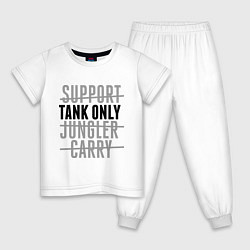 Пижама хлопковая детская Tank only, цвет: белый