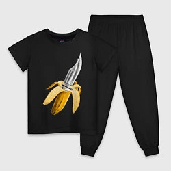 Пижама хлопковая детская Banana Knife, цвет: черный