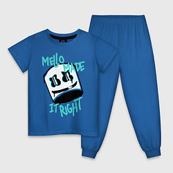 Пижама хлопковая детская Mello Made it Right, цвет: синий