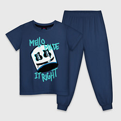 Пижама хлопковая детская Mello Made it Right, цвет: тёмно-синий