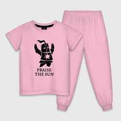 Пижама хлопковая детская Praise the Sun, цвет: светло-розовый