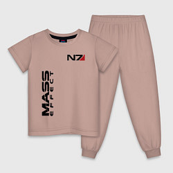 Пижама хлопковая детская MASS EFFECT N7, цвет: пыльно-розовый