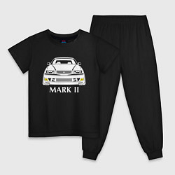 Пижама хлопковая детская Toyota Mark2 JZX100, цвет: черный