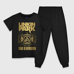 Пижама хлопковая детская Linkin Park: Road to Revolution, цвет: черный