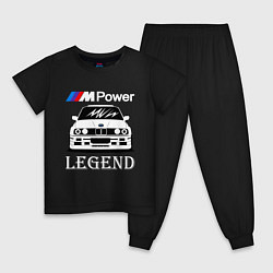 Пижама хлопковая детская BMW M Power: Legend, цвет: черный