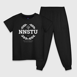 Пижама хлопковая детская NNSTU, цвет: черный