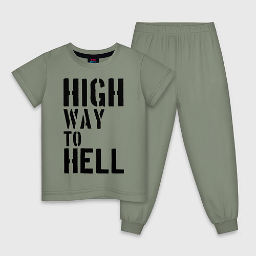 Детская пижама High way to hell / Авокадо – фото 1