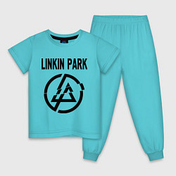 Пижама хлопковая детская Linkin Park, цвет: бирюзовый