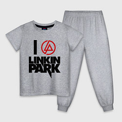 Пижама хлопковая детская I love Linkin Park, цвет: меланж
