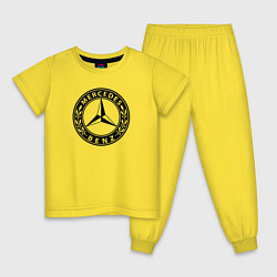 Пижама хлопковая детская MERCEDES-BENZ: Classic, цвет: желтый